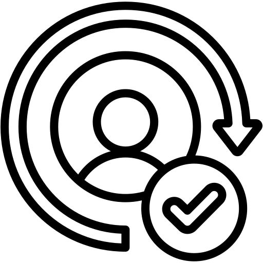 Client commitment and customer satisfaction icon