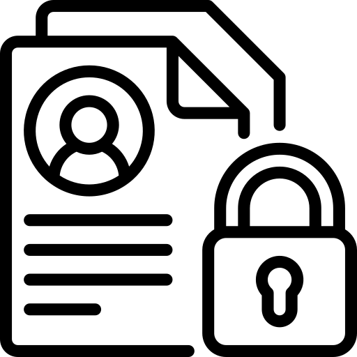 Confidential financial document security icon
